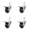 Service Caster 3.5 Inch High Temp Glass Filled Nylon 7/8 Inch Stem Caster Set Total Lock Brake SCC-SQTTL20S3514-GFNSHT-78-4 - alternate 1